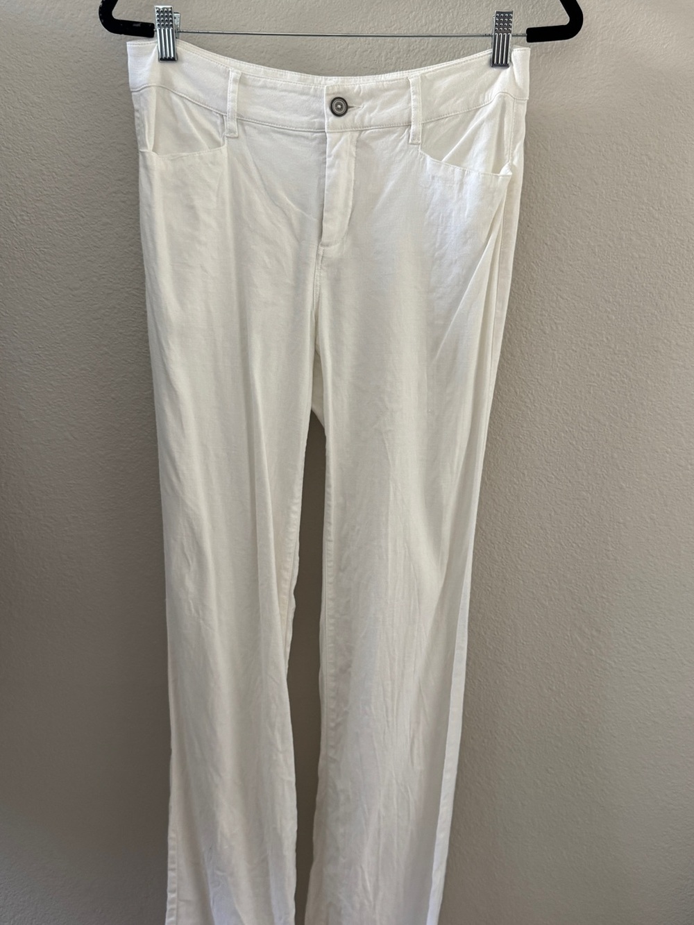 NYDJ Women's White Stretch Straight-Leg Pants